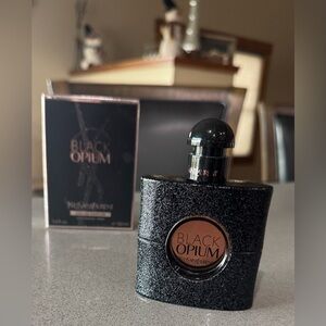 Yves Saint Laurent Black Opium Eau de Parfum with Glittering Black and Pink